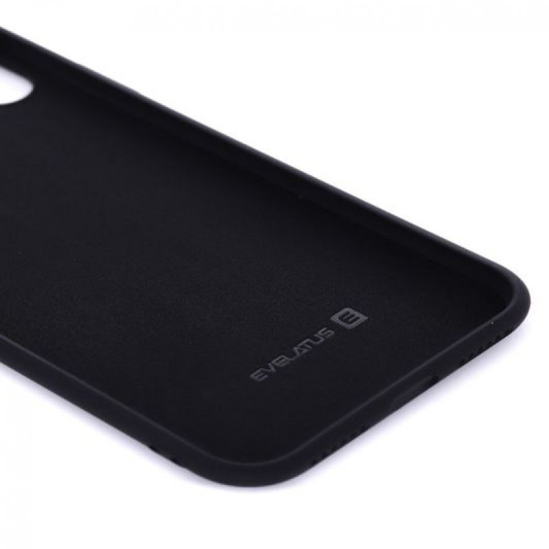 Evelatus Apple iPhone X/Xs Nano silikonikotelo Soft Touch TPU musta