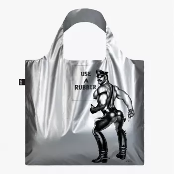 LOQI Tom of Finland – Use a Rubber – hopeinen laukku