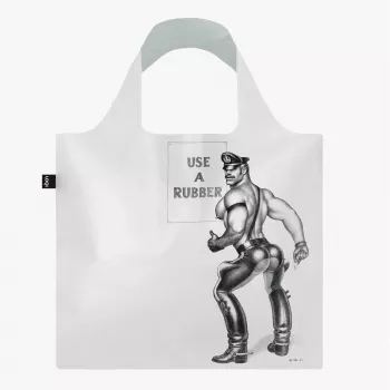 LOQI Tom of Finland – Use a Rubber – läpinäkyvä laukku
