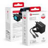 Forcell F-Energy GaN III VT-60 60W PD QC 4.0+ 2x USB-C virtalähde musta + USB-C-kaapeli