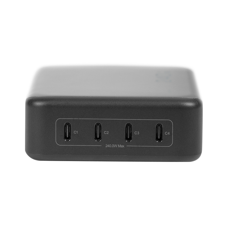Logilink USB-C pöytälaturi, 240 W, GaN, 4-porttia, 4x USB-C (PD), musta