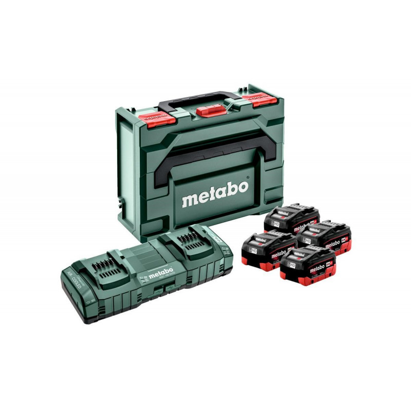 Metabo 18 V LiHD akku 8,0 Ah, 4 kpl + laturi (685135000)