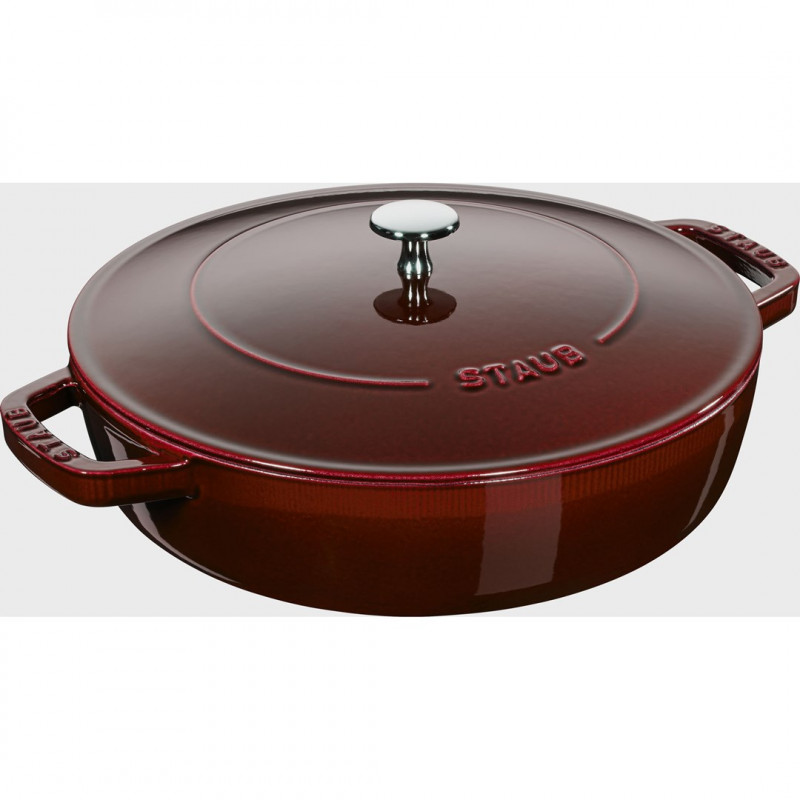 STAUB valurautainen patapata kannella 24 cm, grenadine
