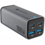 Forcell F-Energy GaN III VT-49 pöytälaturi, 2x USB-C + 2x USB-A, PD, QC 4.0, 100 W, harmaa