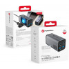 Forcell F-Energy GaN III VT-49 pöytälaturi, 2x USB-C + 2x USB-A, PD, QC 4.0, 100 W, harmaa