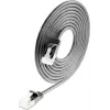Wirewin SLIM Cat6a 10 Gigabit U/FTP kevyt patch-kaapeli, pyöreä, Ø 3,8 mm, 0,15 m, musta