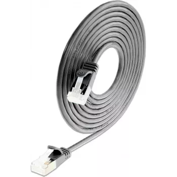 Wirewin SLIM Cat6a 10 Gigabit U/FTP kevyt patch-kaapeli, pyöreä, Ø 3,8 mm, 0,15 m, musta