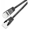 Wirewin SLIM Cat6a 10 Gigabit U/FTP kevyt patch-kaapeli, pyöreä, Ø 3,8 mm, 0,15 m, musta