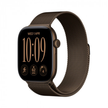 Apple Watch Series 12 GPS + Cellular 46mm Dark Bronze -alumiinikuori ja Dark Bronze Milanese Loop -ranneke - M/L