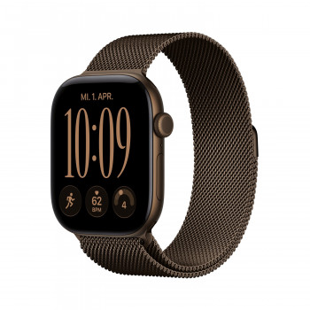 Apple Watch Series 12 GPS + Cellular 46mm Dark Bronze -alumiinikuori ja Dark Bronze Milanese Loop -ranneke - M/L