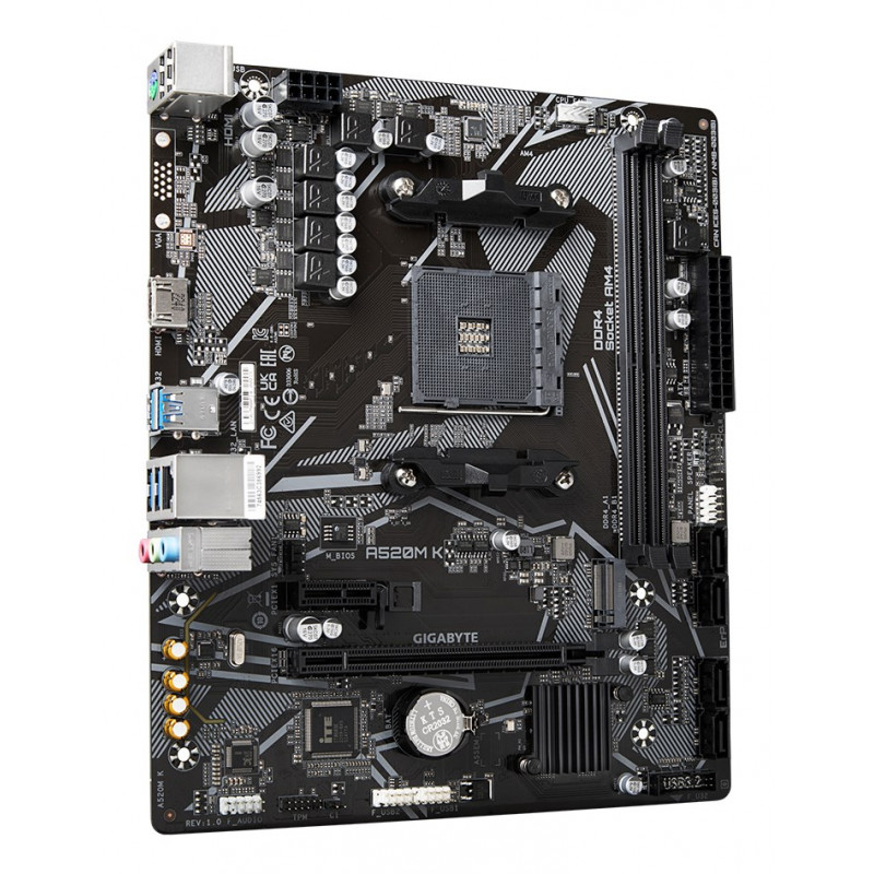 Gigabyte A520M K -emolevy, AMD A520, AM4, mATX