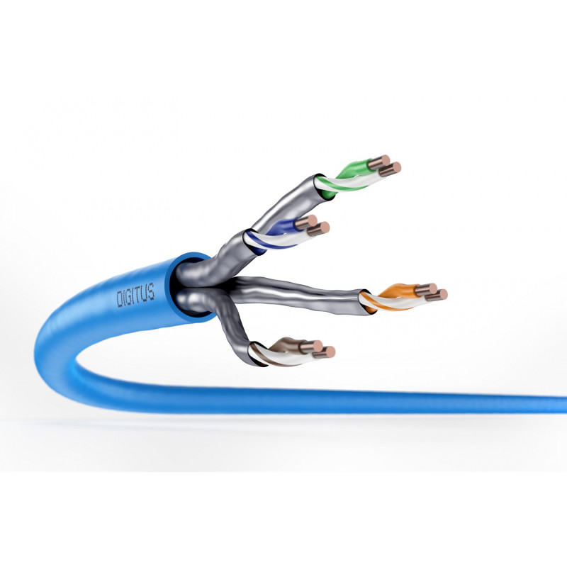 Digitus Cat6a U/FTP -asennuskaapeli, 100 m, sininen, LSZH, simplex