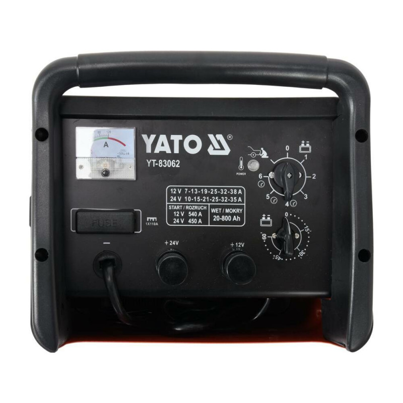 YATO YT-83062 ajoneuvon akkulaturi (tasasuuntaaja), 38 A / 540 A / 800 Ah