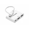 celexon USB-C-moniporttisovitin HDMI ja USB-A, M/F, valkoinen