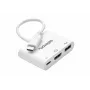 celexon USB-C-moniporttisovitin HDMI ja USB-A, M/F, valkoinen