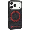 Audi RSQ Carbon Fiber Sport Red Circle MagSafe -kuori iPhone 18 Pro / 17 Pro, musta