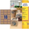 Avery Zweckform L7110-25 tarrat, pysyvästi kiinnittyvät, luonnonruskea, 62 x 42 mm, 450 kpl (25 arkkia x 18)
