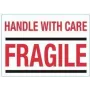 rillprint huomiotarrat HANDLE WITH CARE / FRAGILE, pysyvästi kiinnittyvät, valkoinen/punainen