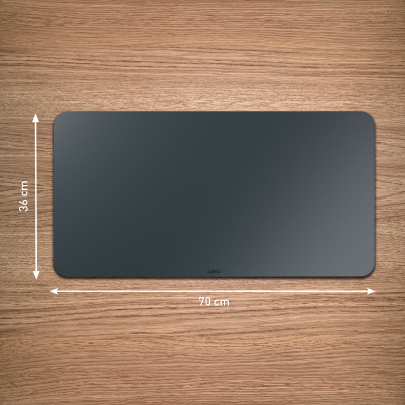 Leitz pöytäalusta, 700 x 360 mm, kierrätetty nahka, sileä, tummanharmaa (5385-00-89)