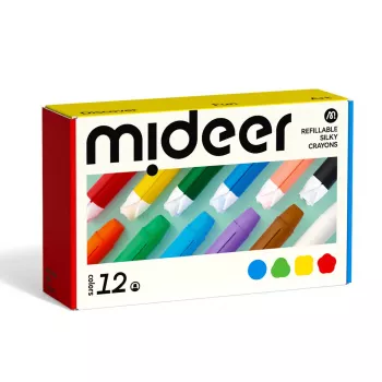 Mideer Silky Crayons täyttövärit, pehmeät ja pestävät, 12 kpl