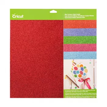 Cricut glitter-kartonkinäytepakkaus 30 x 30 cm, 10 arkkia, Brights (P)