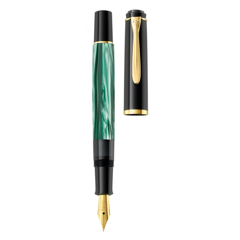 Pelikan Classic M200 mäntäkynä, vihreä marmoroitu