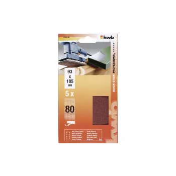 kwb 818308 hiomapaperi karkeus 80 (P x L) 185 mm x 93 mm 5 kpl