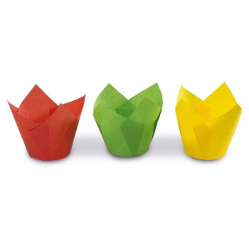 Guardini tulenmuotoiset paperiset muffinivuoat 12 kpl värillinen Easy Bake Ø 7,5 x 8 cm