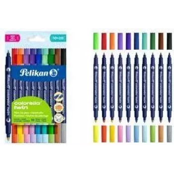 Pelikan Colorella Twin huopakynät värikäsitelty, 10 kpl