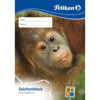 Pelikan C4/10 piirustuslehtiö A4, 100 g/m², 10 lehteä, klooriton, valkoinen
