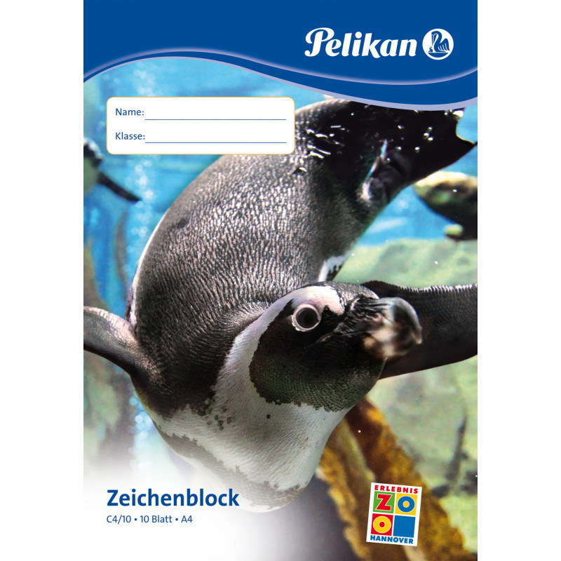Pelikan C4/10 piirustuslehtiö A4, 100 g/m², 10 lehteä, klooriton, valkoinen