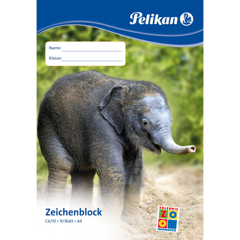 Pelikan C4/10 piirustuslehtiö A4, 100 g/m², 10 lehteä, klooriton, valkoinen