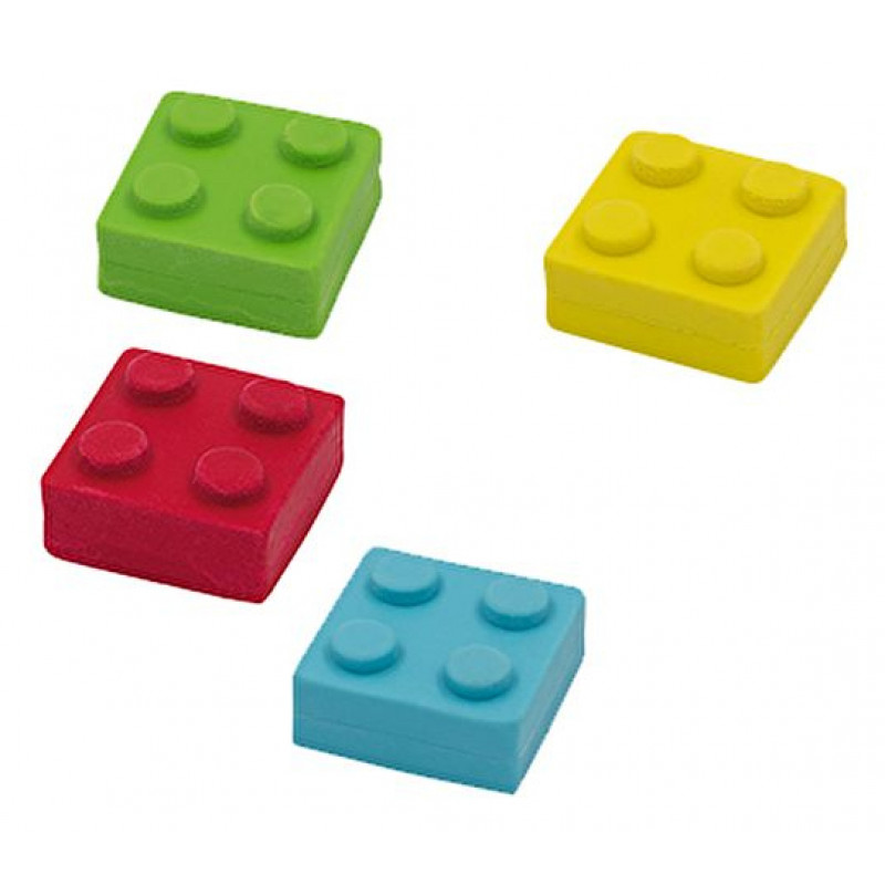 WEDO Bricky palikkapyyhekumi, 4 väriä, lajittelulaatikolla, 18 kpl