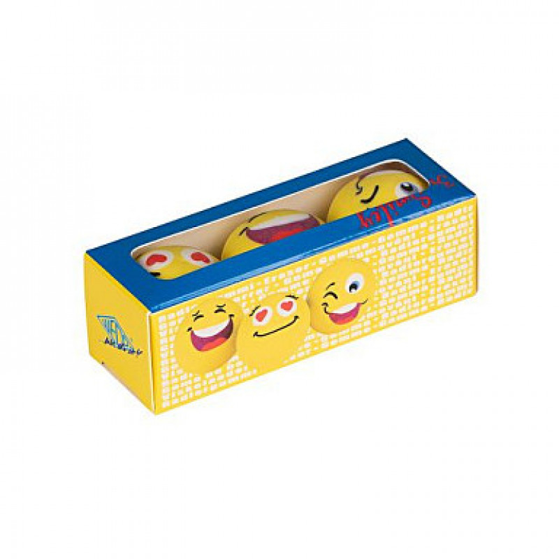WEDO SMILEY pyyhekumi, keltainen, 3 mallia yhdessä laatikossa