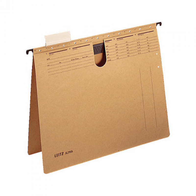 Leitz Alpha 1989-00-00 ripustusrekisteri A4, 250 g kraftkartonki, luonnonruskea, 25 kpl