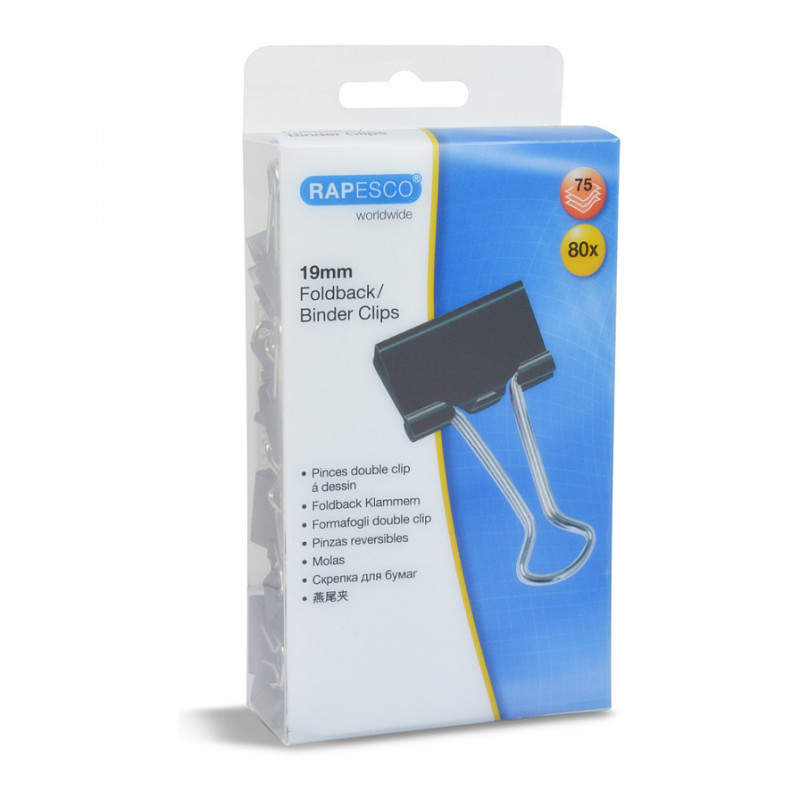 RAPESCO arkistoklipsit 1,9 cm, musta