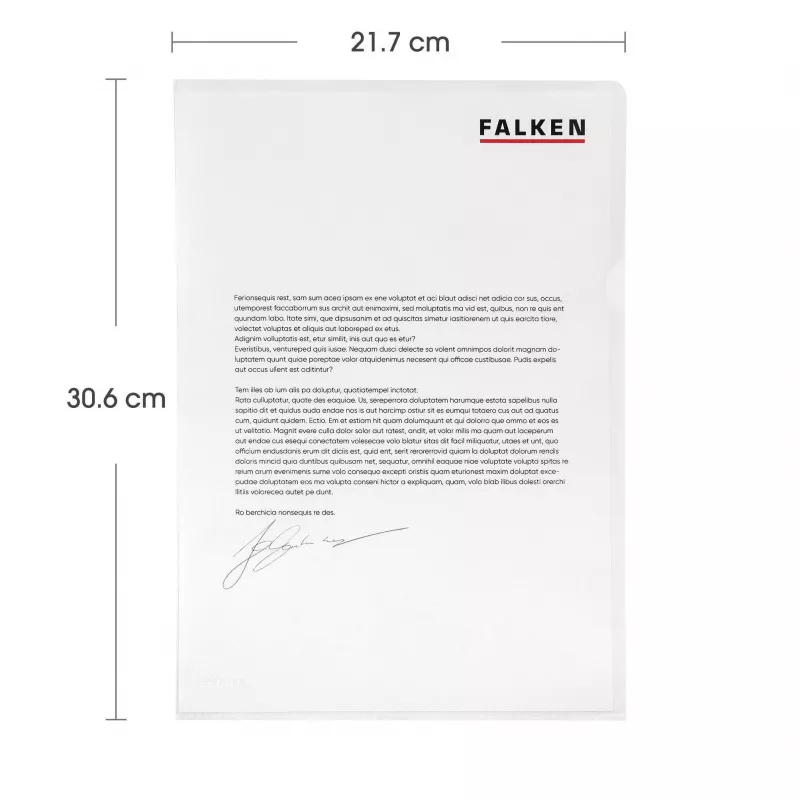 Falken muovitaskut DIN A4, naarmutettu pinta, 0,09 mm, läpinäkyvä