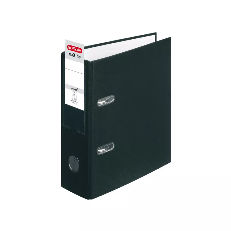 herlitz maX.f pro arkistokansio DIN A5 pysty, 8 cm, musta kartonki