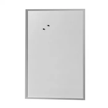 herlitz magneettitaulu 60 x 80 cm, valkoiseksi lakattu teräs, hopeanvärinen puukehys