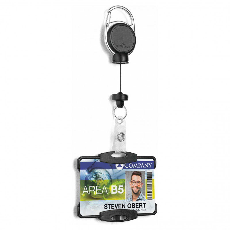DURABLE henkilökortinpidike Yo-Yo EXTRA STARK 1 kortille, musta (868901)