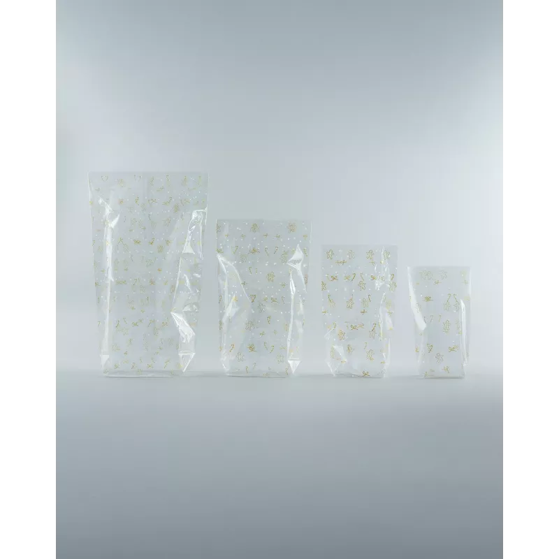 folia sellofaanipussi 14.0 x 23.0 cm läpinäkyvä kultapainatuksella