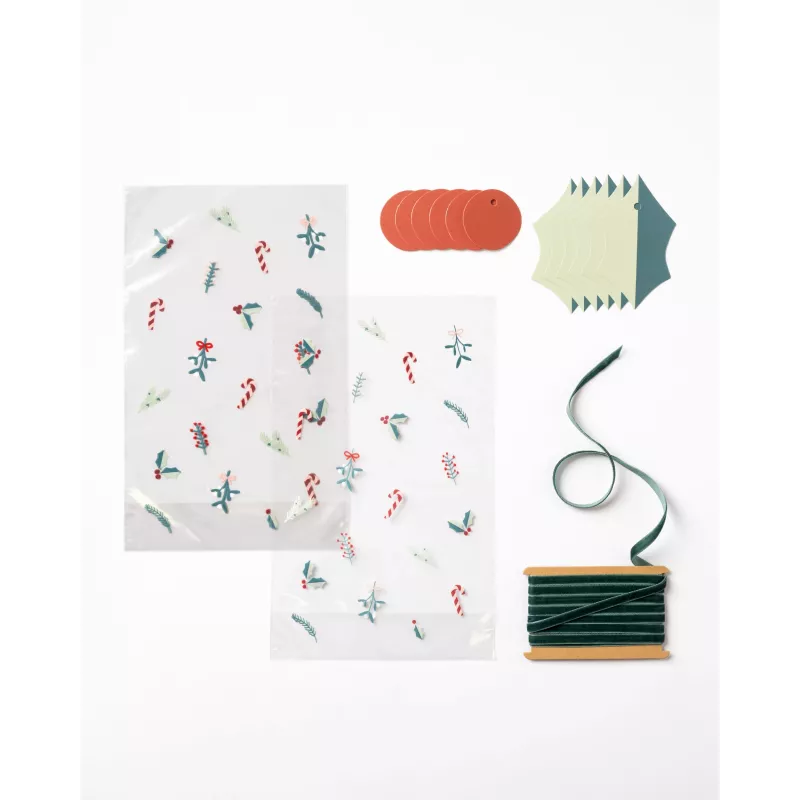 Folia PP-pohjapussi A FLORAL CHRISTMAS, 14,5 x 23,5 cm