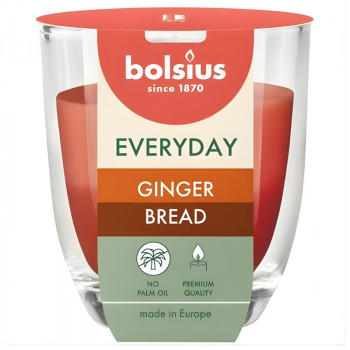 Bolsius Everyday tuoksukynttilä lasissa Ø70 x 80 mm, piparkakku