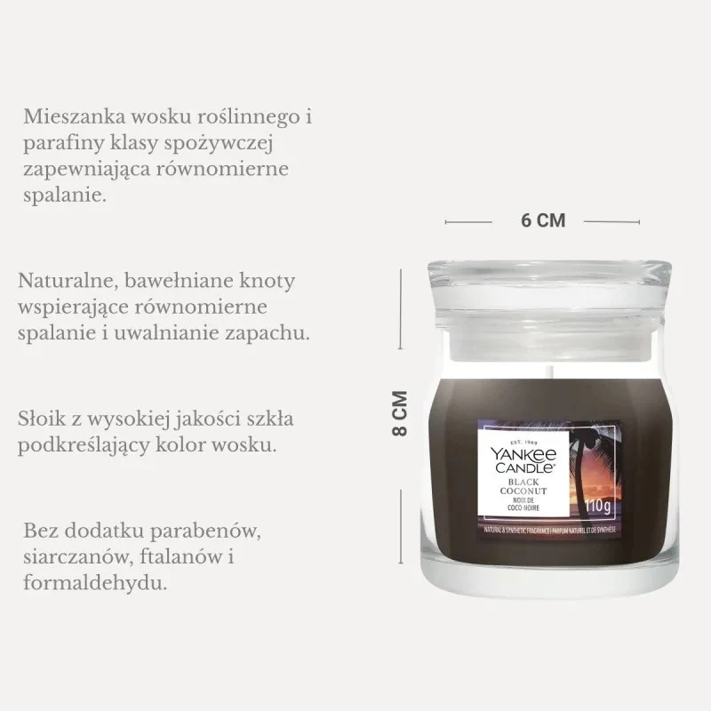 Yankee Candle Black Coconut kynttilä, pieni