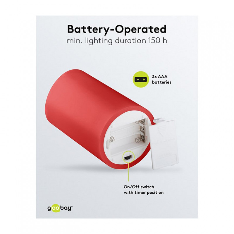 Goobay LED-vahakynttilät, 10 cm, punainen