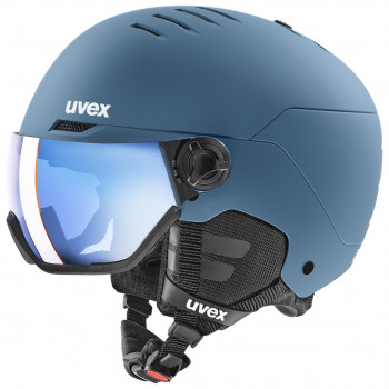 UVEX Wanted Visor laskettelukypärä, kivi/sininen, 58-61