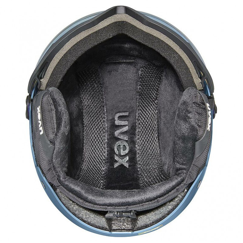 UVEX Wanted Visor laskettelukypärä, kivi/sininen, 58-61