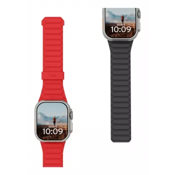 Urban Armor Gear UAG Pathfinder – kaksipuolinen magneettinen silikoniranneke Apple Watch Series 4-6 & SE 1-3, 44mm / Series 7-9, 45mm / Series 10-11, 46mm / Ultra 1-3, 49mm (ash/lava)