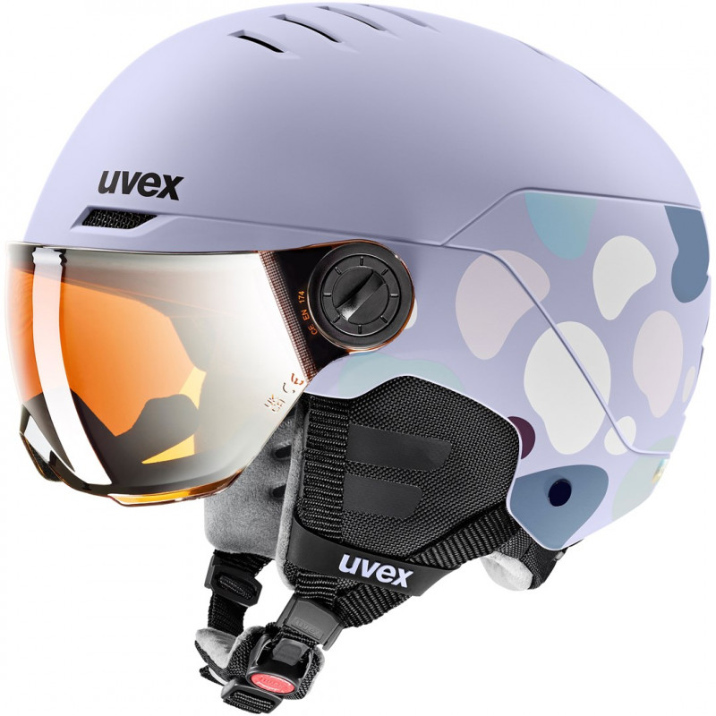 UVEX Rocket jr. Visor lasten laskettelukypärä 54-58, laventeli