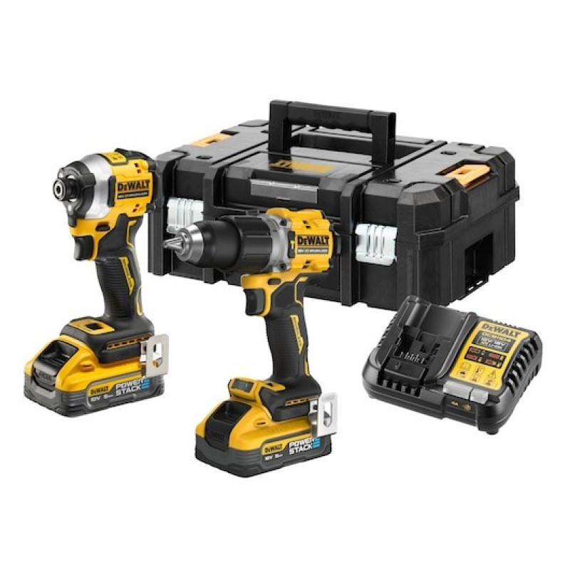 DeWalt DCK2050H2T-QW -työkalusarja DCD805 + DCF850, 18 V, 2 x 5,0 Ah akku